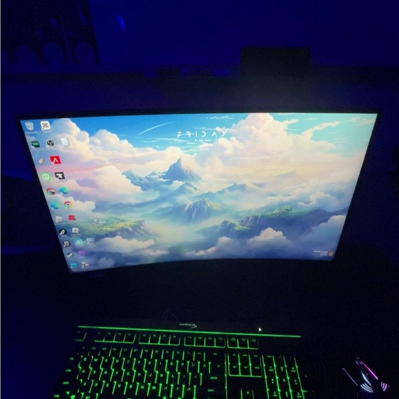 Curved Black Monitor with RGB